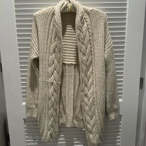 Kimchi Blue Urban Outfitters Oversized Oatmeal Braided Knit Cardigan
